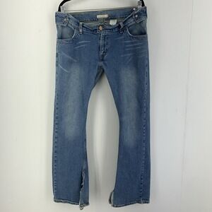 Vintage Y2K Jr 13 36X31 Mid Rise Jeans Wide Leg‎ Grunge Hippie Boho Destroyed